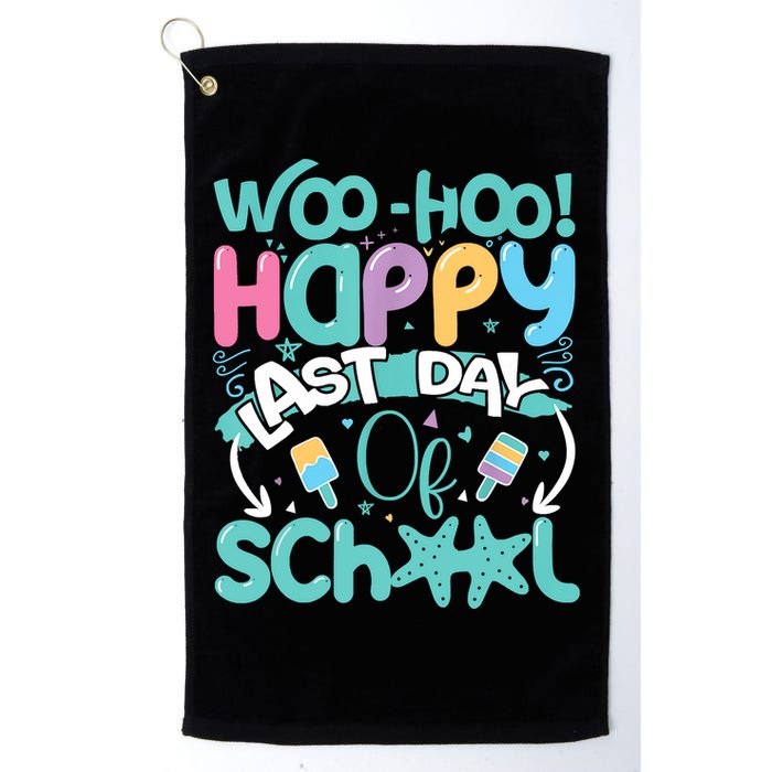 Woo Hoo Happy Last Day Of School Fun Teacher Student Golf Towel