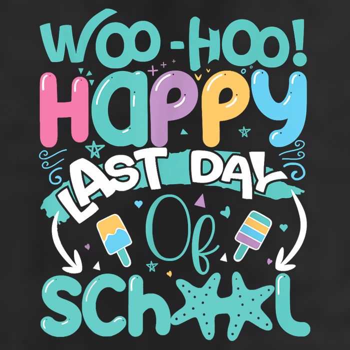 Woo Hoo Happy Last Day Of School Fun Teacher Student Golf Towel