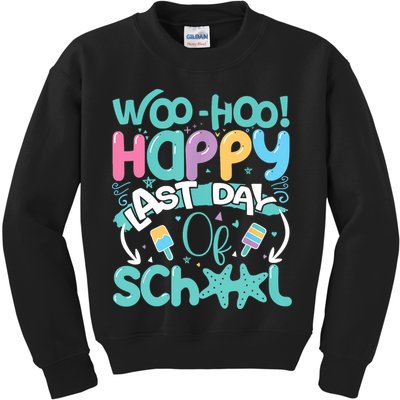 Woo Hoo Happy Last Day Of School Fun Teacher Student Kids Sweatshirt