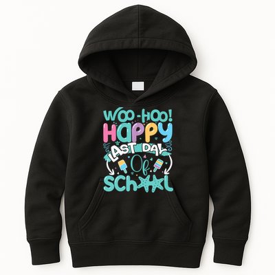 Woo Hoo Happy Last Day Of School Fun Teacher Student Kids Hoodie