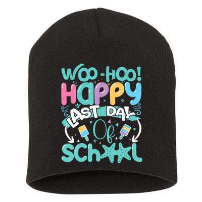 Woo Hoo Happy Last Day Of School Fun Teacher Student Short Acrylic Beanie