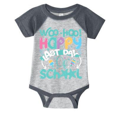 Woo Hoo Happy Last Day Of School Fun Teacher Student Infant Baby Jersey Bodysuit