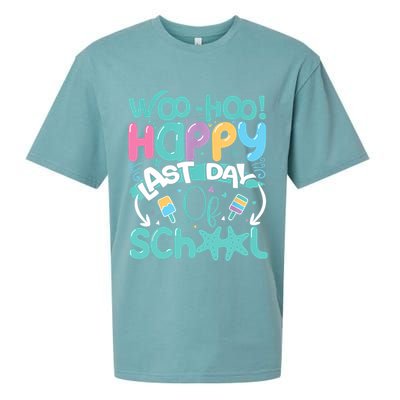 Woo Hoo Happy Last Day Of School Fun Teacher Student Sueded Cloud Jersey T-Shirt