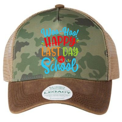 Woo Hoo Happy Last Day Of School Fun Teacher Student Legacy Tie Dye Trucker Hat