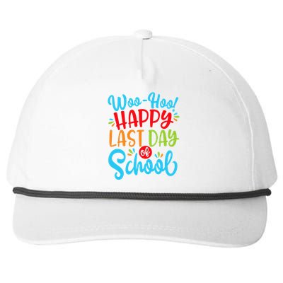 Woo Hoo Happy Last Day Of School Fun Teacher Student Snapback Five-Panel Rope Hat