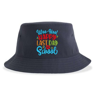 Woo Hoo Happy Last Day Of School Fun Teacher Student Sustainable Bucket Hat