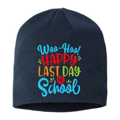 Woo Hoo Happy Last Day Of School Fun Teacher Student Sustainable Beanie