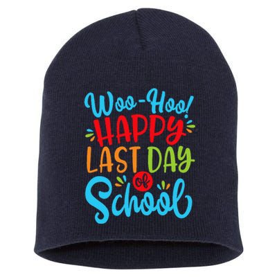 Woo Hoo Happy Last Day Of School Fun Teacher Student Short Acrylic Beanie