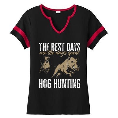 Wild Hog Hunting Dog Boar Hunting Ladies Halftime Notch Neck Tee