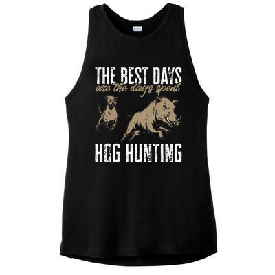 Wild Hog Hunting Dog Boar Hunting Ladies PosiCharge Tri-Blend Wicking Tank