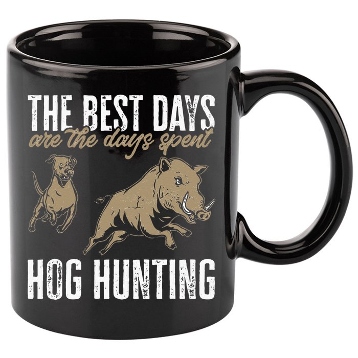 Wild Hog Hunting Dog Boar Hunting 11oz C Handle Ceramic Mug