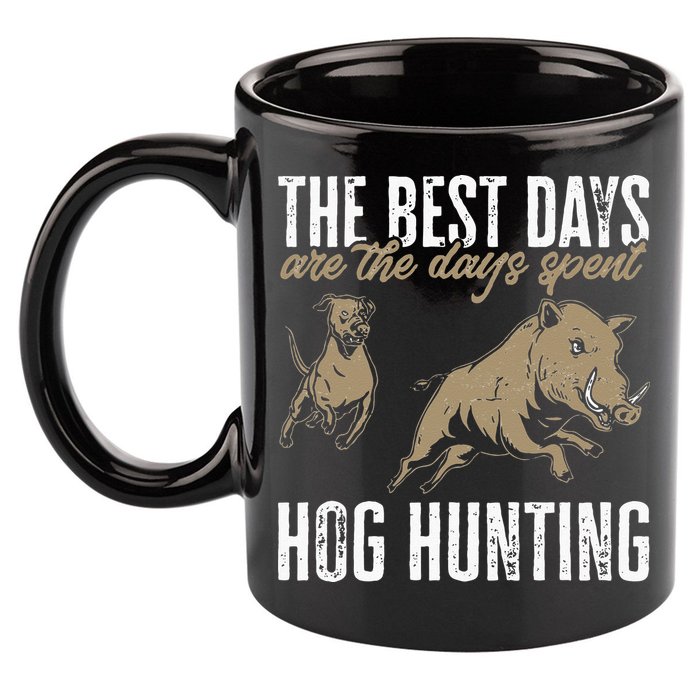 Wild Hog Hunting Dog Boar Hunting 11oz C Handle Ceramic Mug