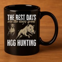 Wild Hog Hunting Dog Boar Hunting 11oz C Handle Ceramic Mug