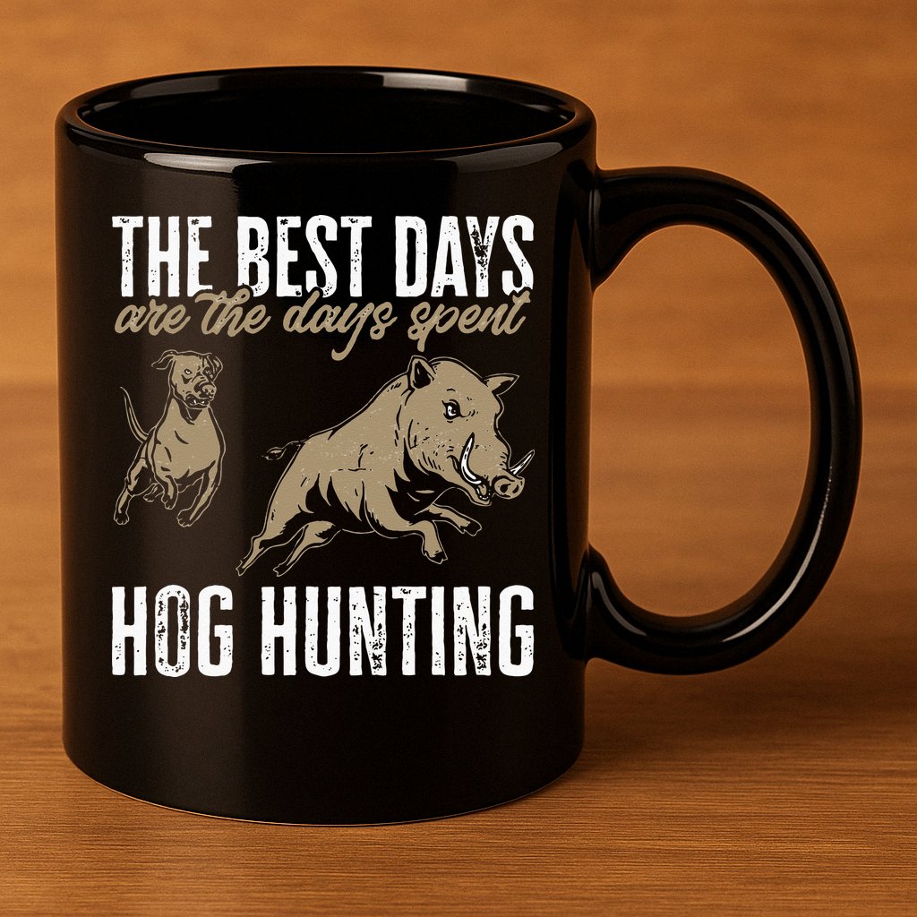 Wild Hog Hunting Dog Boar Hunting 11oz C Handle Ceramic Mug