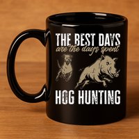 Wild Hog Hunting Dog Boar Hunting 11oz C Handle Ceramic Mug