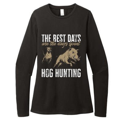 Wild Hog Hunting Dog Boar Hunting Womens CVC Long Sleeve Shirt