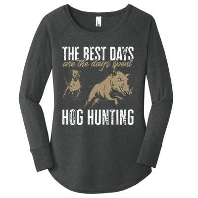 Wild Hog Hunting Dog Boar Hunting Women's Perfect Tri Tunic Long Sleeve Shirt