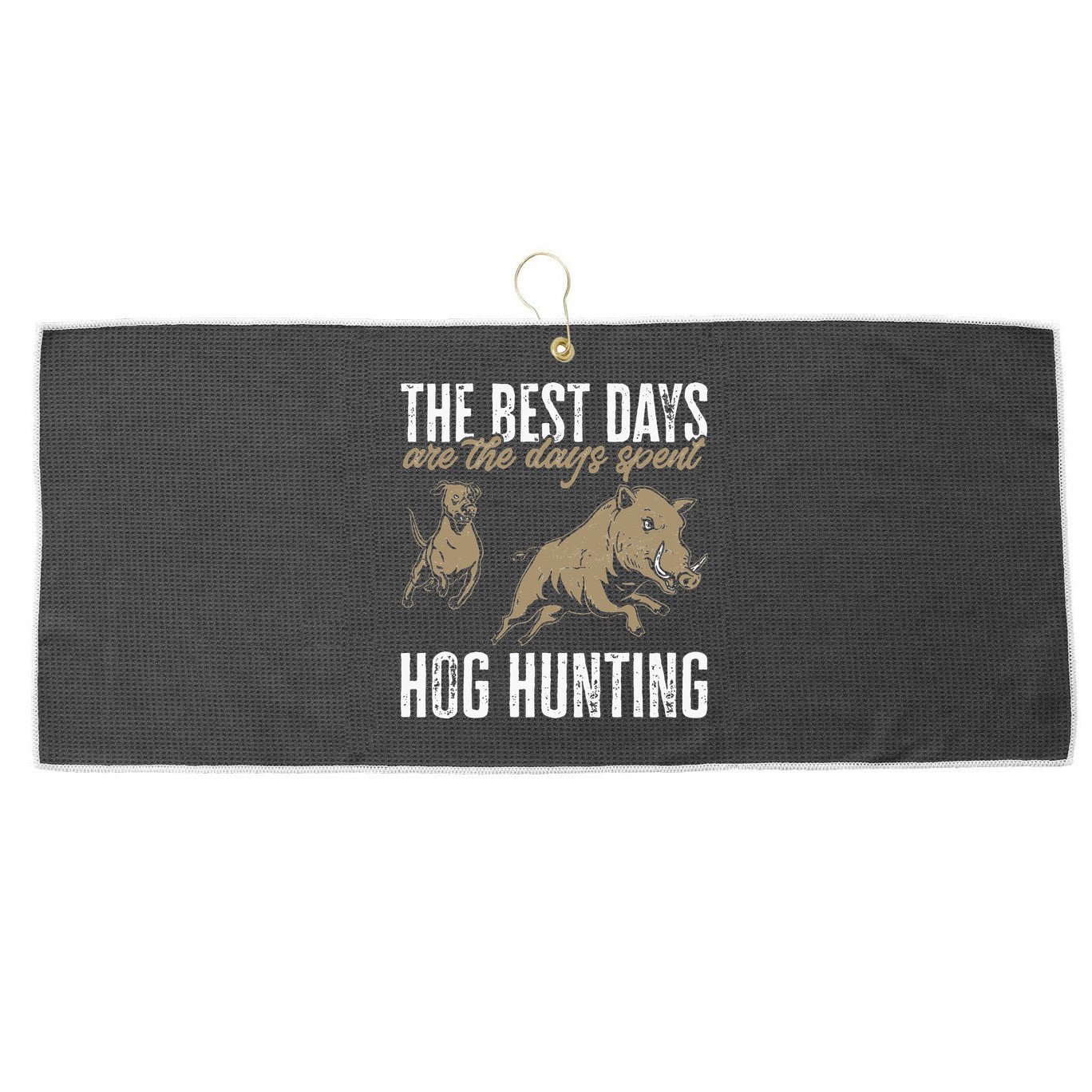 Wild Hog Hunting Dog Boar Hunting Large Microfiber Waffle Golf Towel