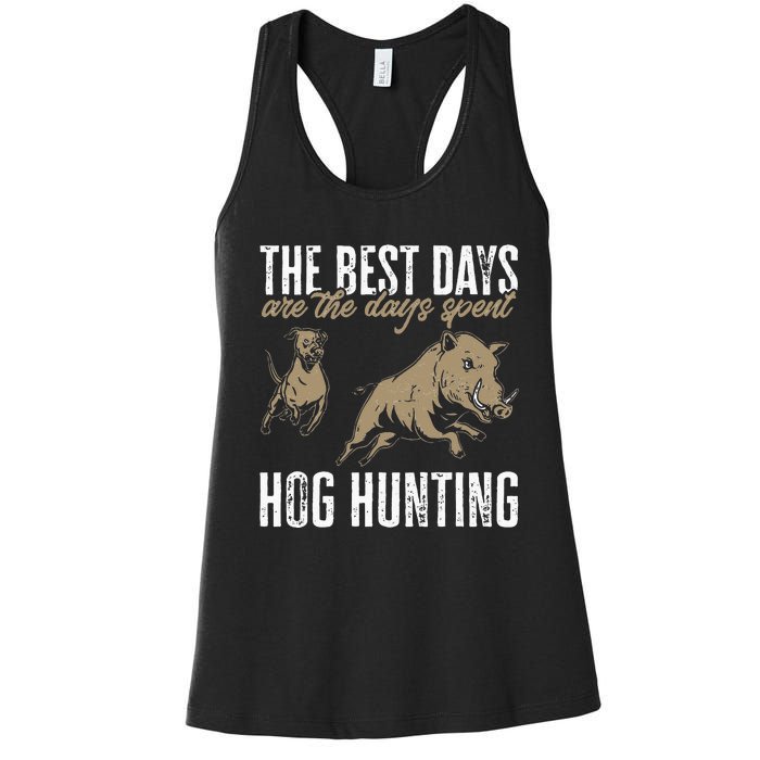 Wild Hog Hunting Dog Boar Hunting Women's Racerback Tank