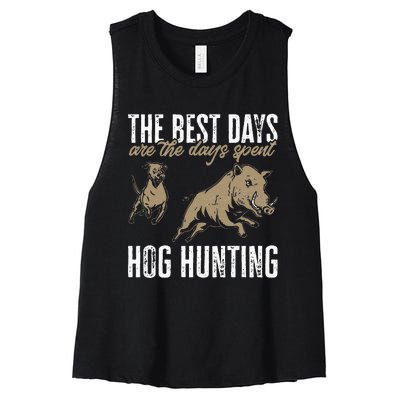 Wild Hog Hunting Dog Boar Hunting Women's Racerback Cropped Tank