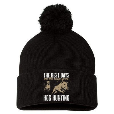 Wild Hog Hunting Dog Boar Hunting Pom Pom 12in Knit Beanie