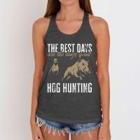 Wild Hog Hunting Dog Boar Hunting Women's Knotted Racerback Tank