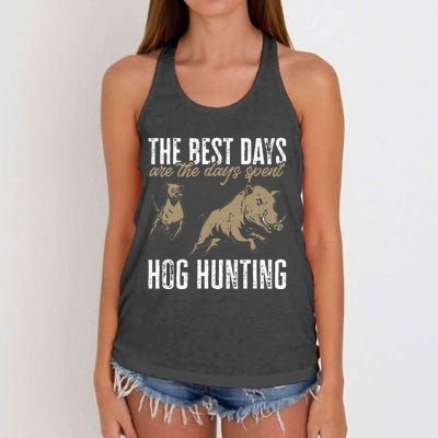 Wild Hog Hunting Dog Boar Hunting Women's Knotted Racerback Tank