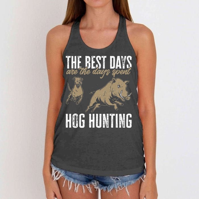 Wild Hog Hunting Dog Boar Hunting Women's Knotted Racerback Tank