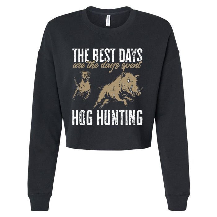 Wild Hog Hunting Dog Boar Hunting Cropped Pullover Crew