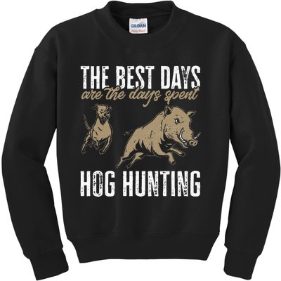 Wild Hog Hunting Dog Boar Hunting Kids Sweatshirt