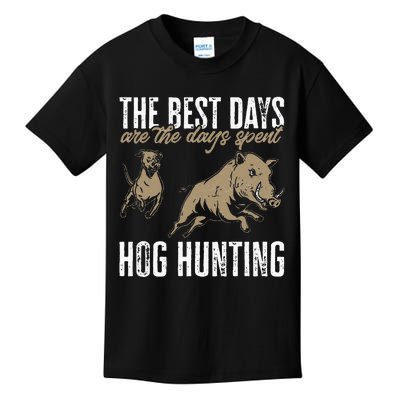 Wild Hog Hunting Dog Boar Hunting Kids T-Shirt