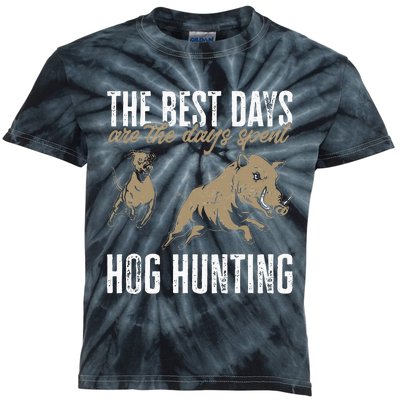 Wild Hog Hunting Dog Boar Hunting Kids Tie-Dye T-Shirt