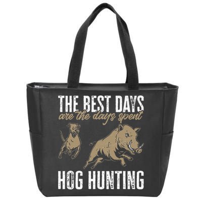 Wild Hog Hunting Dog Boar Hunting Zip Tote Bag