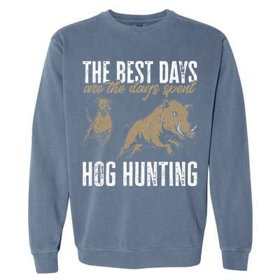 Wild Hog Hunting Dog Boar Hunting Garment-Dyed Sweatshirt