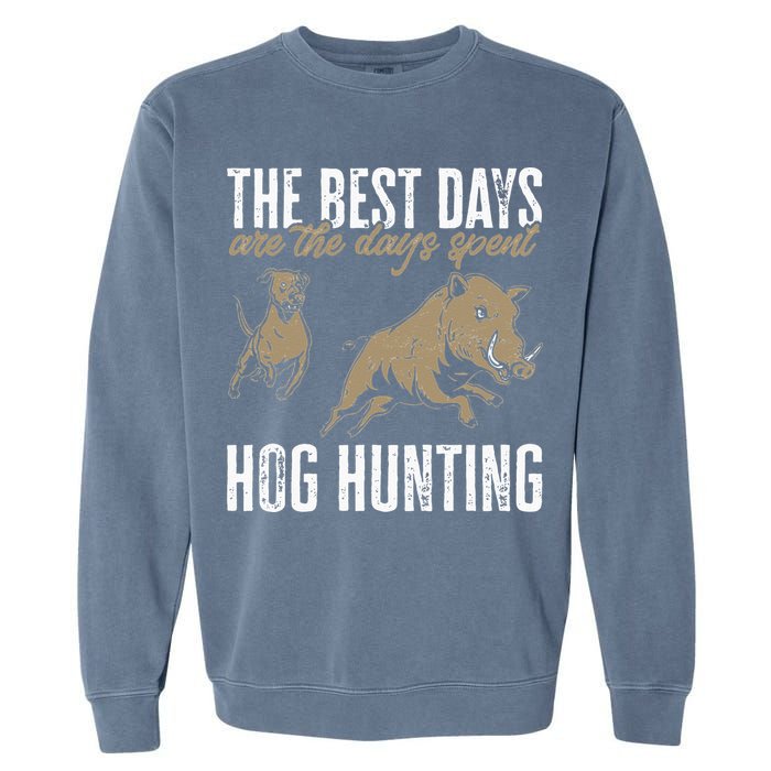 Wild Hog Hunting Dog Boar Hunting Garment-Dyed Sweatshirt