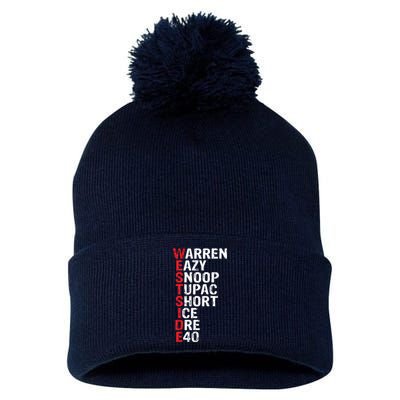 Westside Hip Hop Rap Music Legends Pom Pom 12in Knit Beanie