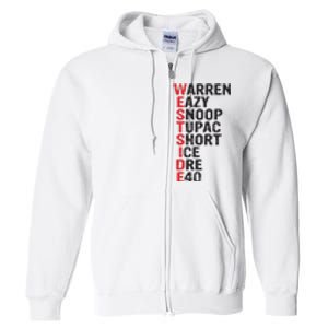 Westside Hip Hop Rap Music Legends Full Zip Hoodie