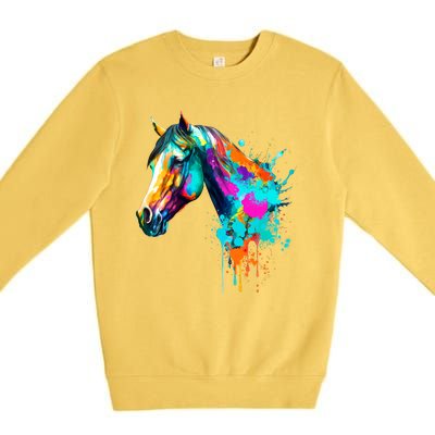 Watercolor Horse Head Premium Crewneck Sweatshirt