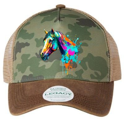 Watercolor Horse Head Legacy Tie Dye Trucker Hat