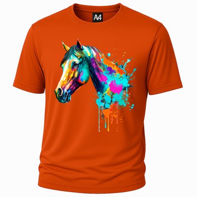 Watercolor Horse Head Cooling Performance Crew T-Shirt