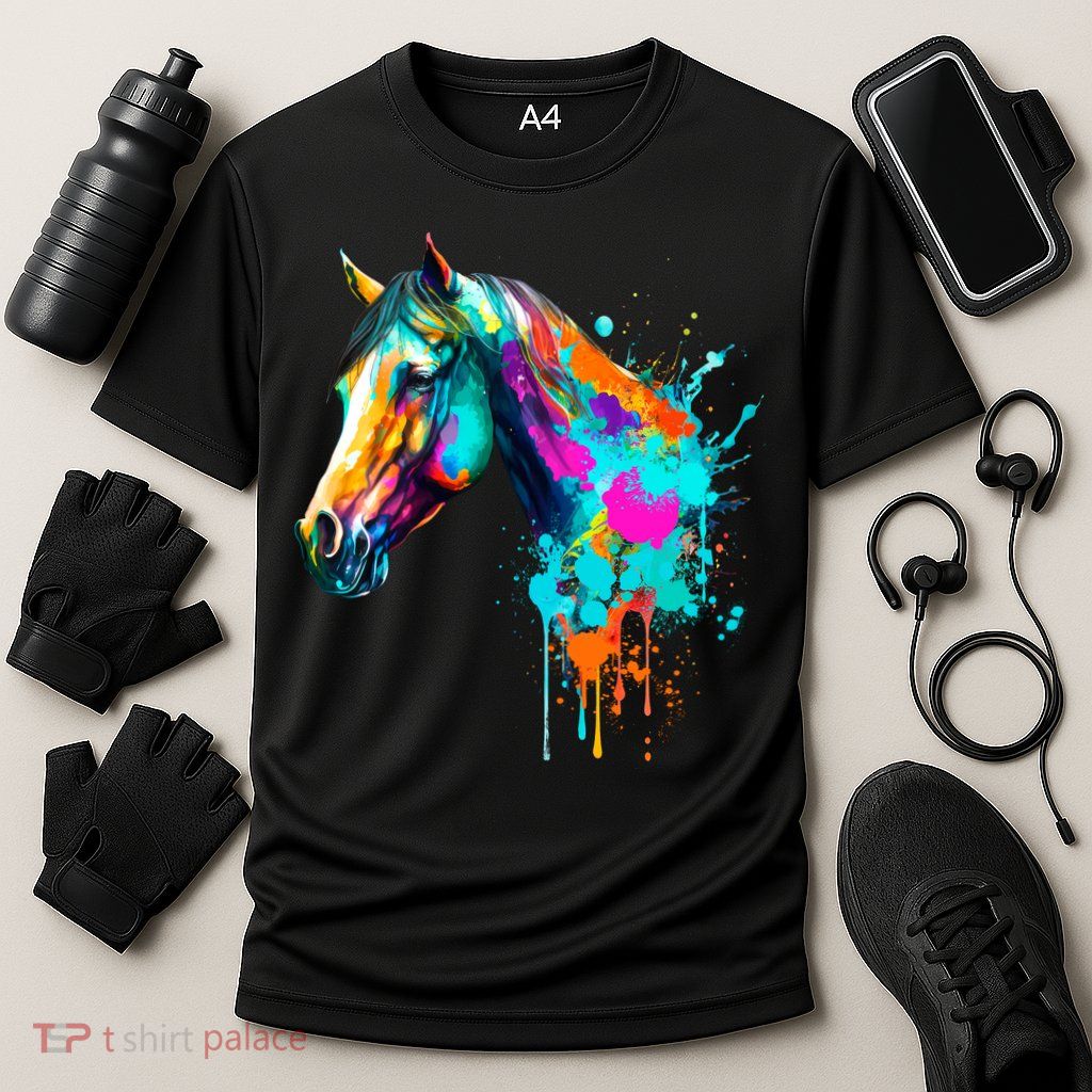 Watercolor Horse Head Performance Shirt