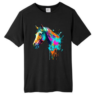 Watercolor Horse Head Tall Fusion ChromaSoft Performance T-Shirt