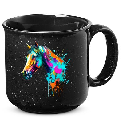 Watercolor Horse Head 15oz Campfire Ceramic Mug