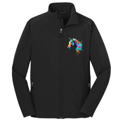 Watercolor Horse Head Core Soft Shell Jacket