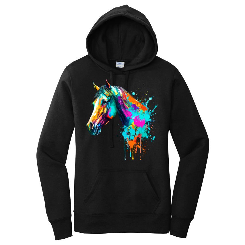 Watercolor Horse Head Women's Pullover Hoodie