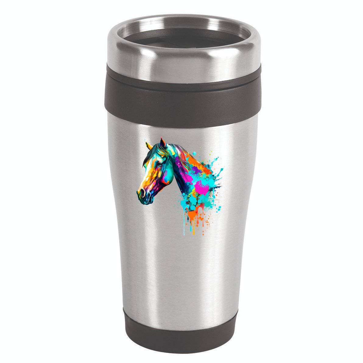 Watercolor Horse Head 16oz Travel Tumbler