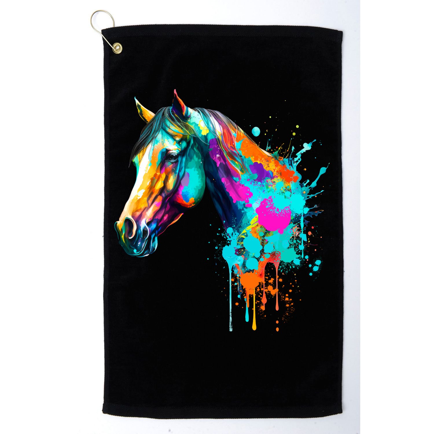 Watercolor Horse Head Golf Towel