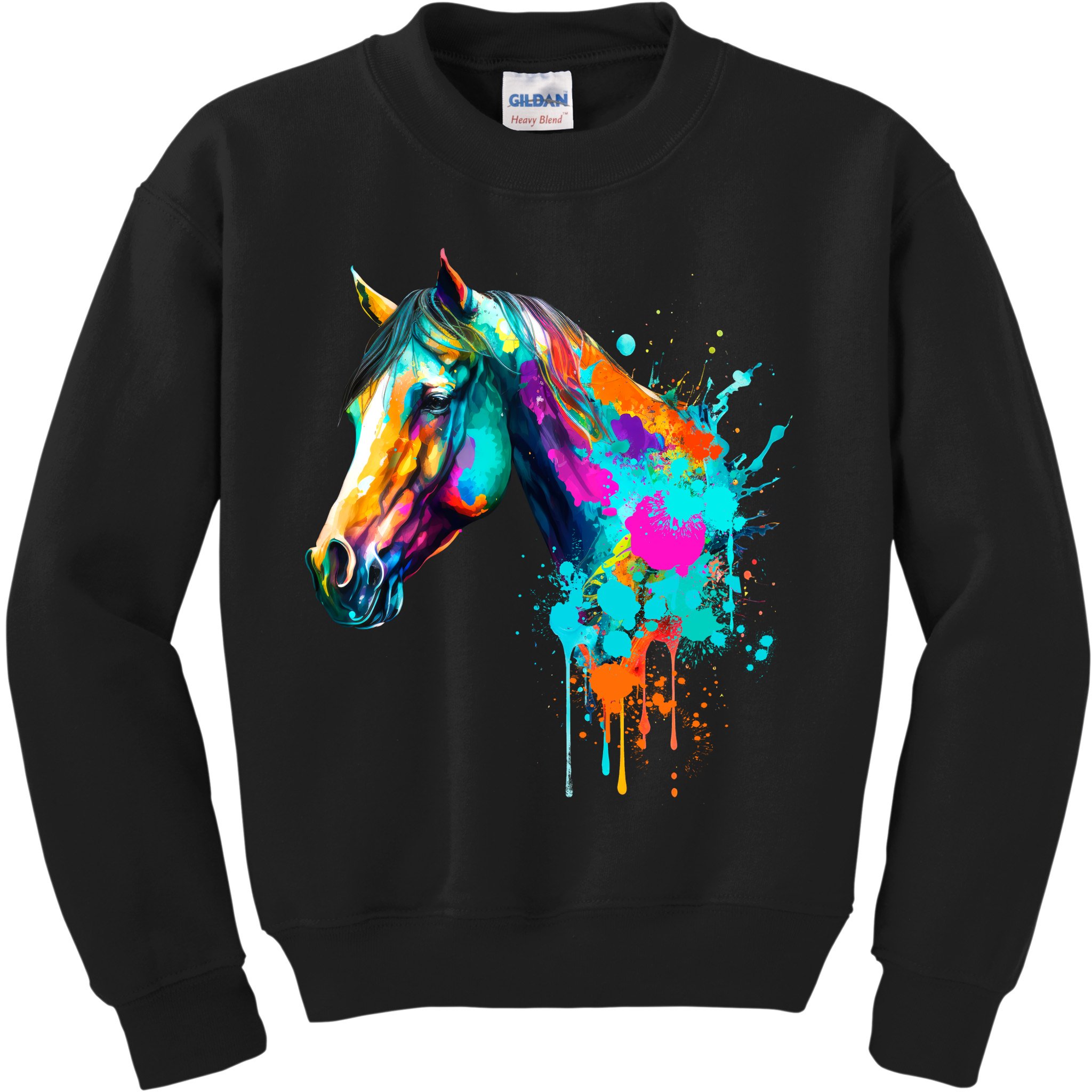 Watercolor Horse Head Kids Sweatshirt