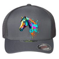 Watercolor Horse Head Flexfit Unipanel Trucker Cap