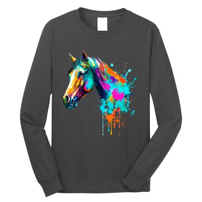 Watercolor Horse Head Long Sleeve Shirt